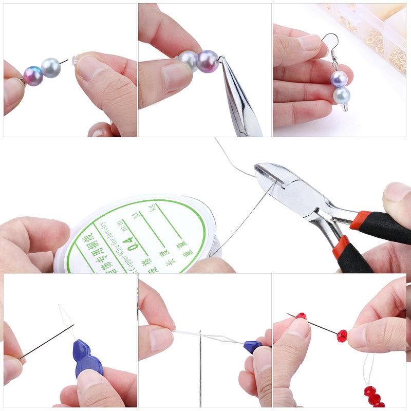 Alloy Accessories Jewelry Findings Set Copper Wire Open Jump Rings Jewelry Making ToolsEarring Hook Jewelry Making Supplies Kit