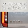 3D ABS Bil Logo X250d X350d Emblem för Mercedes Benz Bil Baklucka Märke Krom Svart Bokstäver Klistermärke Tillbehör GP5