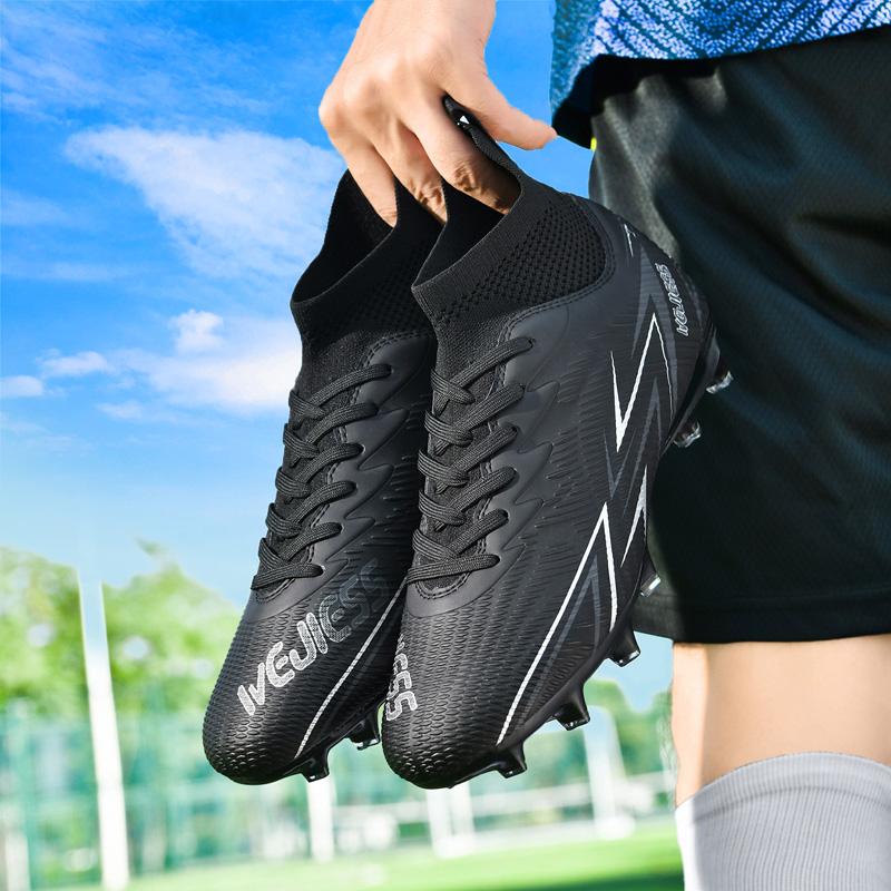 Unisex Voetbalschoenen Hoge Elastische Sokken Training Kunstgrasland Trainingsvoetbalschoenen Voetbalschoenen met Lange Noppen voor Buiten Kinderen