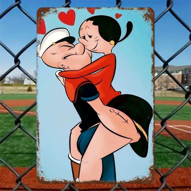 Valentine's Day Retro Metal Decorative Painting for Couples Bedroom Living Room Cafe Bar Restaurant