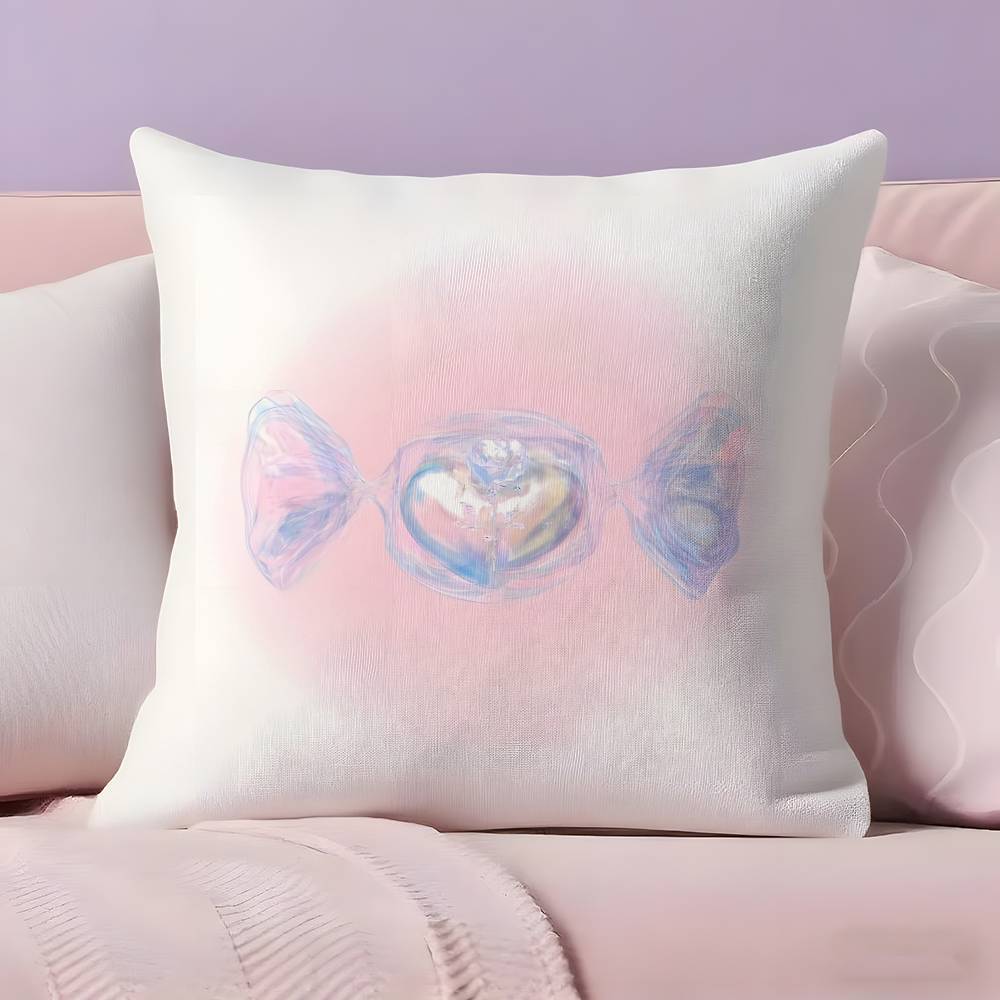 Sweet Pink Candy Pillow Case Ultra Soft Skin Friendly Fabric Cloud Like Comfort & Concealed Zipper