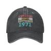 Classic Cotton Awesome Since September 1971 Baseball Cap Women Men Breathable 52th Birthday 52 Years Gift Dad Hat Performance