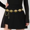 Elegant Ethnic Style Retro Carved Metal Waist Chain for Ladies - Versatile Fashion Accessory