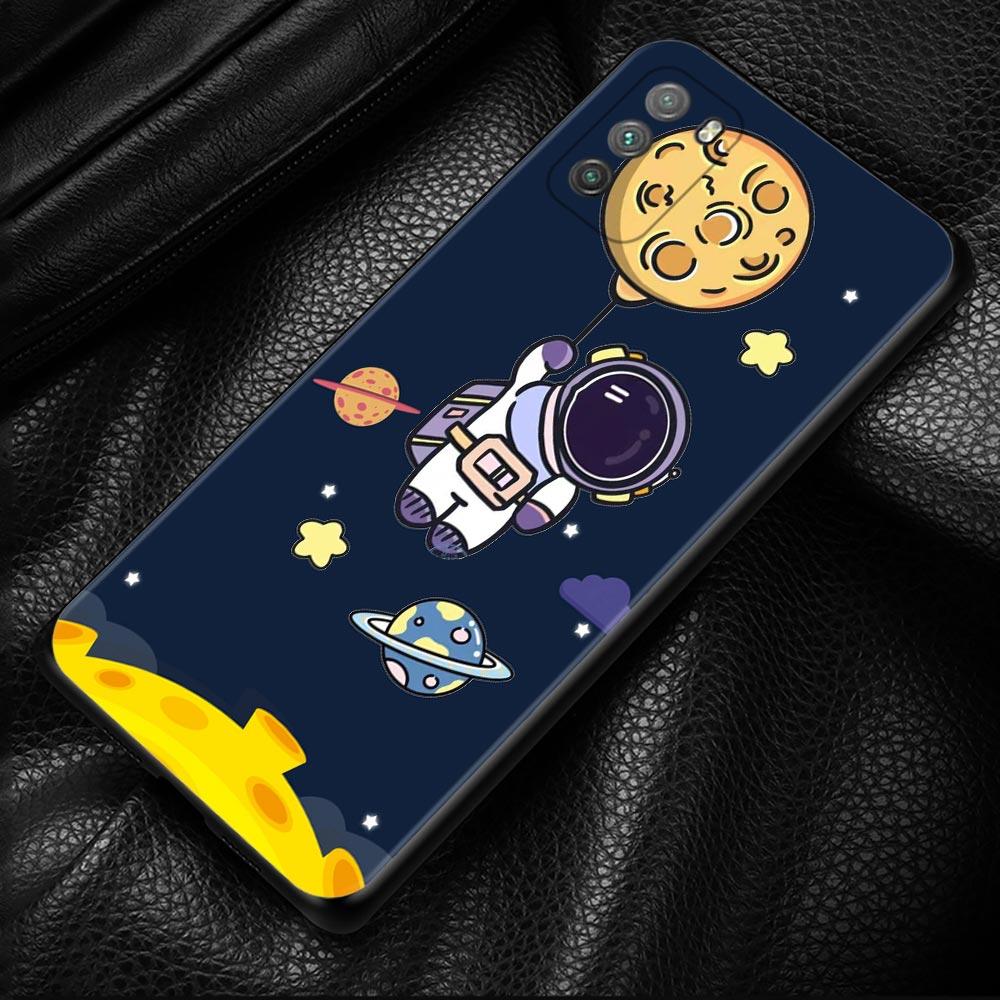 Capa fofa de astronauta com planeta estrela para Xiaomi POCO X3 M3 Pro X3 NFC X3 F3 GT F1 Capa para Mi Civi 11T 10T Pro 9T 11 Note 10 Lite