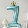 42" Aluminum Foil Number Balloon with Crown Stand for Kids' First Birthday Party Decorations