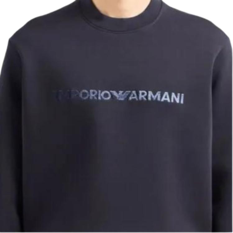 Emporio Armani Sweatshirt à col rond et manches longues avec logo brodé Homme sweatshirt Bleu Marine 3D1M70-1JHSZ-09R2