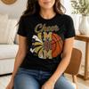 Cheer Mom T-Shirt Basketball and Pom Pom Graphic Sports Mom Shirt