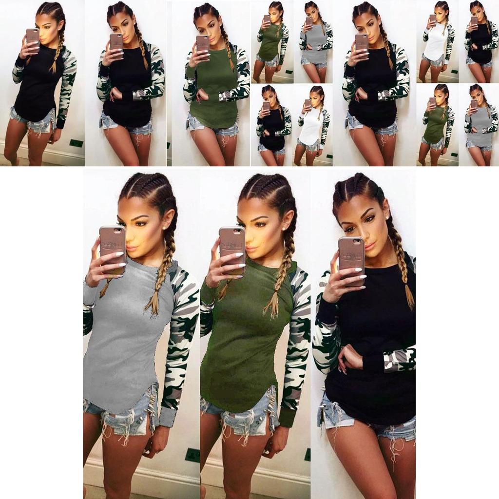 Versatile Damen Tarnung Pullover Long Sleeve T-shirt Perfect For Every Season And Occasion