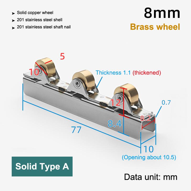 8Mm/10Mm Sliding Door Roller Clamp Stainless Steel Wheel Pulley Rollers For Bathroom Glass Door Shop Display Cases