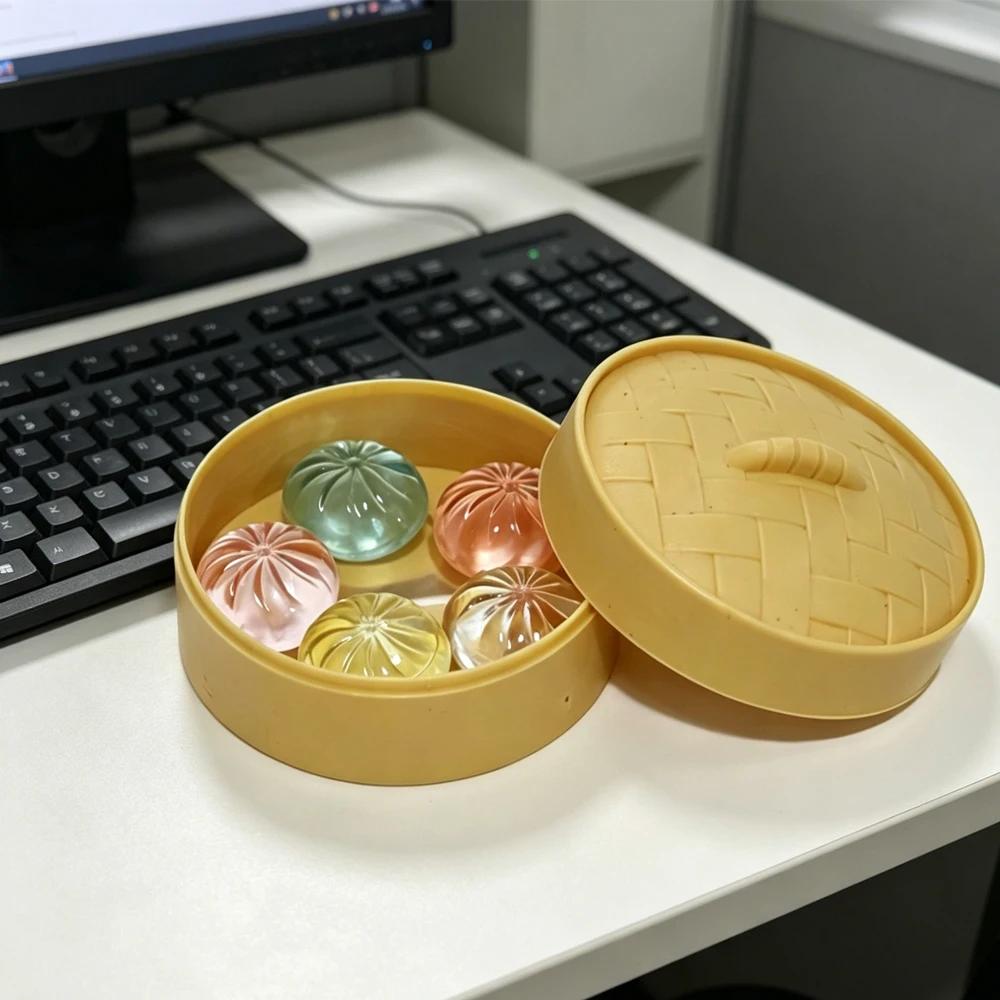 Mini Ravioli con Vaporiera Giocattoli Spremibili Set Morbidi Sollievo dallo Stress Cristallo Morbido Giocattolo Fidget Sensoriale Gadget per Feste Regalo