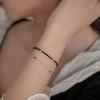 Jacques Black Spinel Beads Crystal Gemstone Gold Ball Bracelet