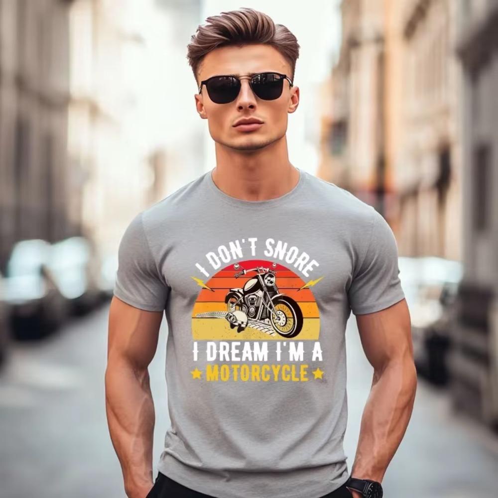 I Don't Snore I Dream I'm A Motorcycle Funny Motorcycle Boy T-Shirt Summer Casual Tshirt Men's Tees In 2024