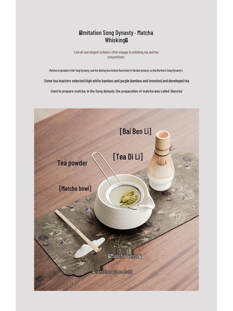 Handgemaakte Grote Japanse Keramische Matcha Kom & Klopper Set