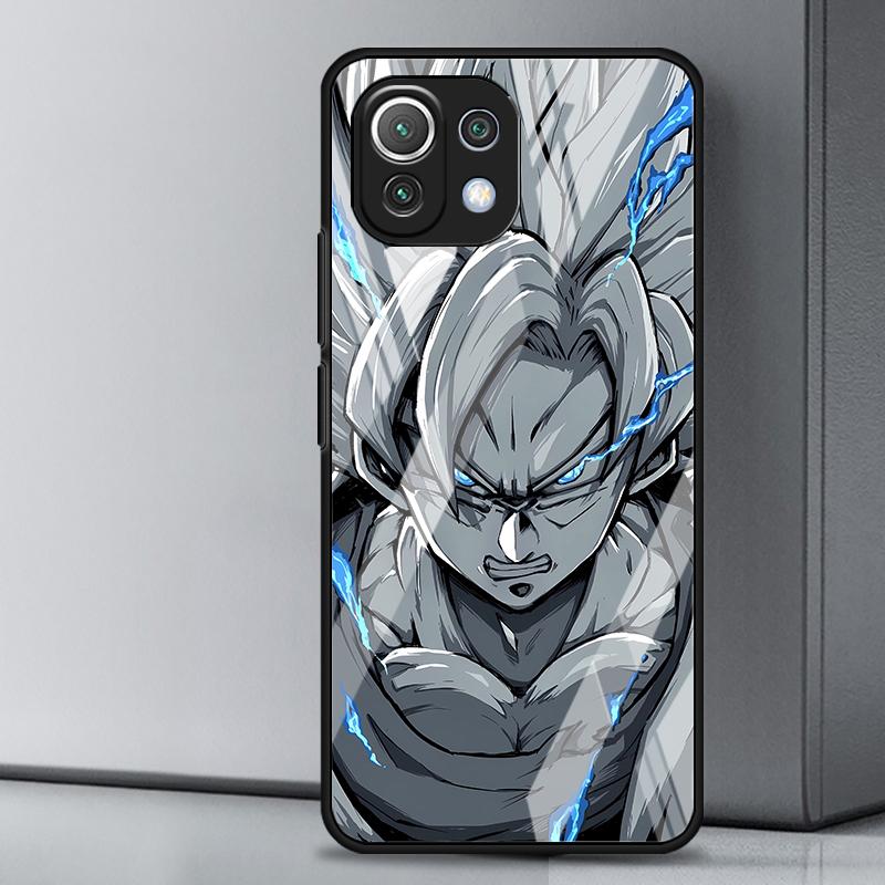 Coque de téléphone en verre pour Xiaomi mi Note 10 10 Pro 12T 11T 13 11 Lite 12X 12 14 10T Anime D-ragonS B-allS