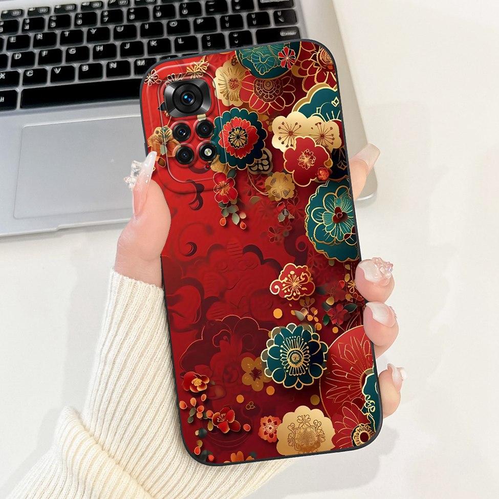 6.67'' Global For Redmi Note 11 Pro Case Silicone Fashion Luxury Cute Cat Painted Shockproof Phone Case For Redmi Note 11 Pro 5G