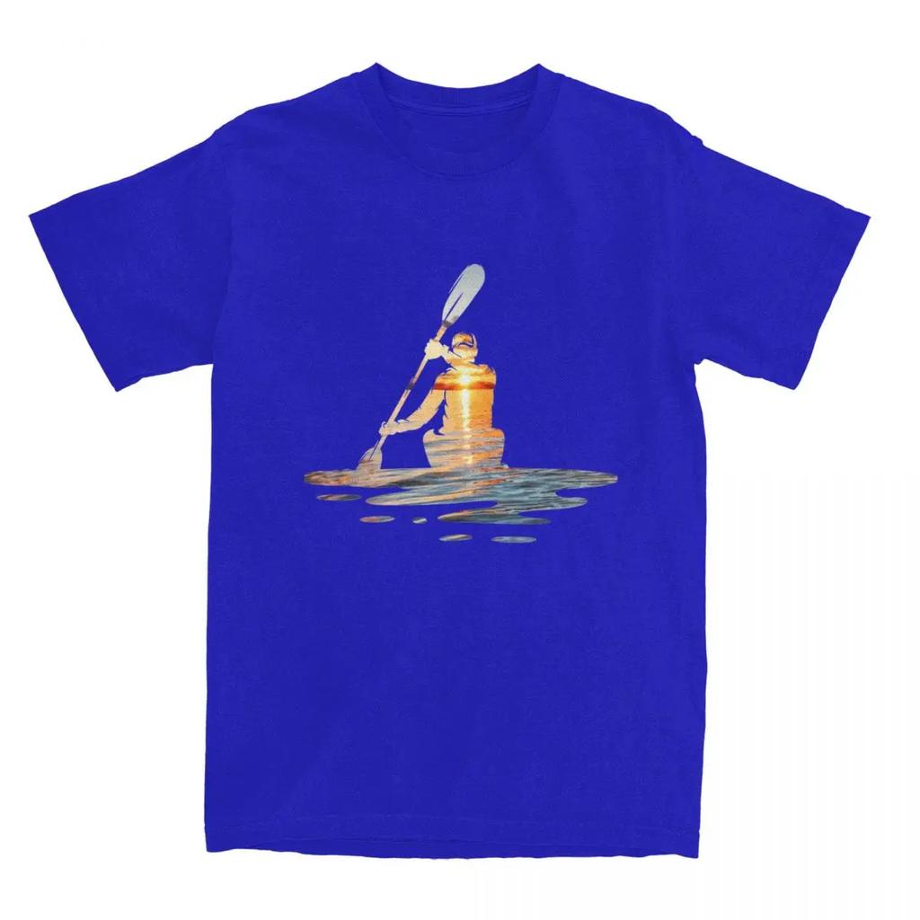Sea Kayak Sport Kayaking for Men Women T Shirt Sunset Kayaker Merch Hipster Tees T-Shirts Cotton Gift Idea Clothes