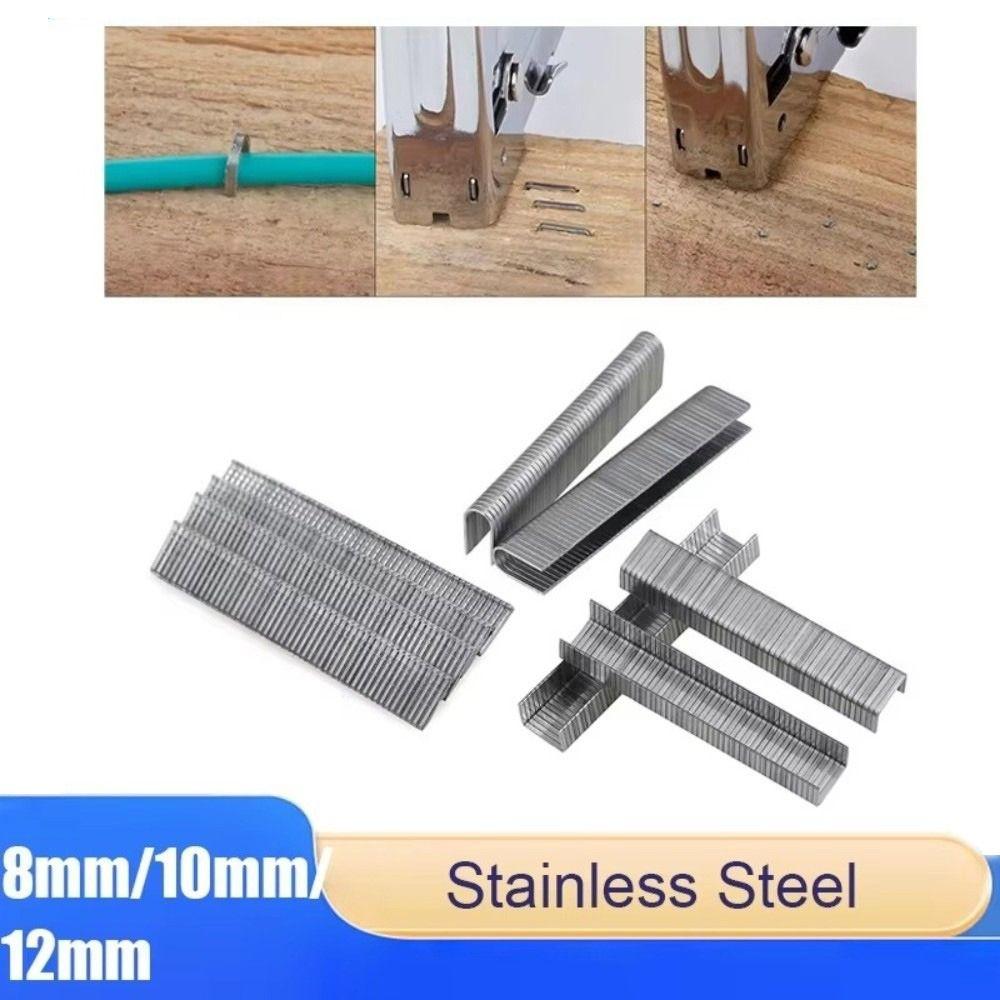 1000Pcs 8/10/12mm Door Shaped Staples Nails Stapler Machine Accessories Framing Work T Shaped Staples Woodworking Nails