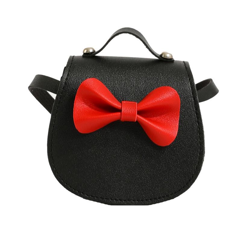 Mini Borsa a Spalla Color Caramella da Bambina con Fiocco a Farfalla per Uso Quotidiano