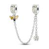 Safety Chain Clasp Clip Charms 925 Silver Love Bow Star Moon Snowflake Safety Chain Fit Bracelet DIY Jewelry