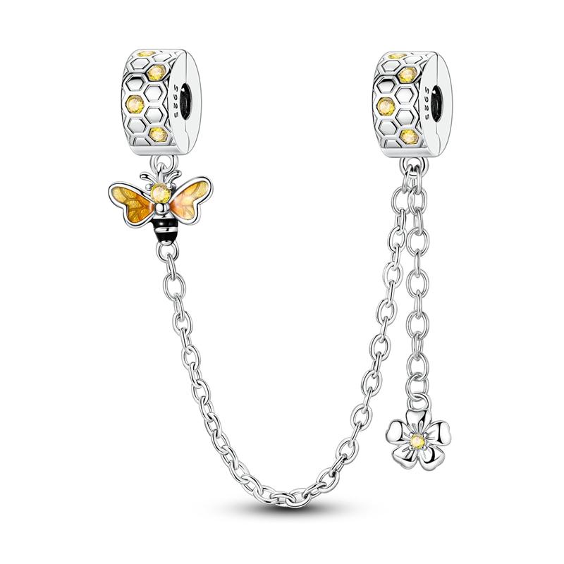Safety Chain Clasp Clip Charms 925 Silver Love Bow Star Moon Snowflake Safety Chain Fit Bracelet DIY Jewelry