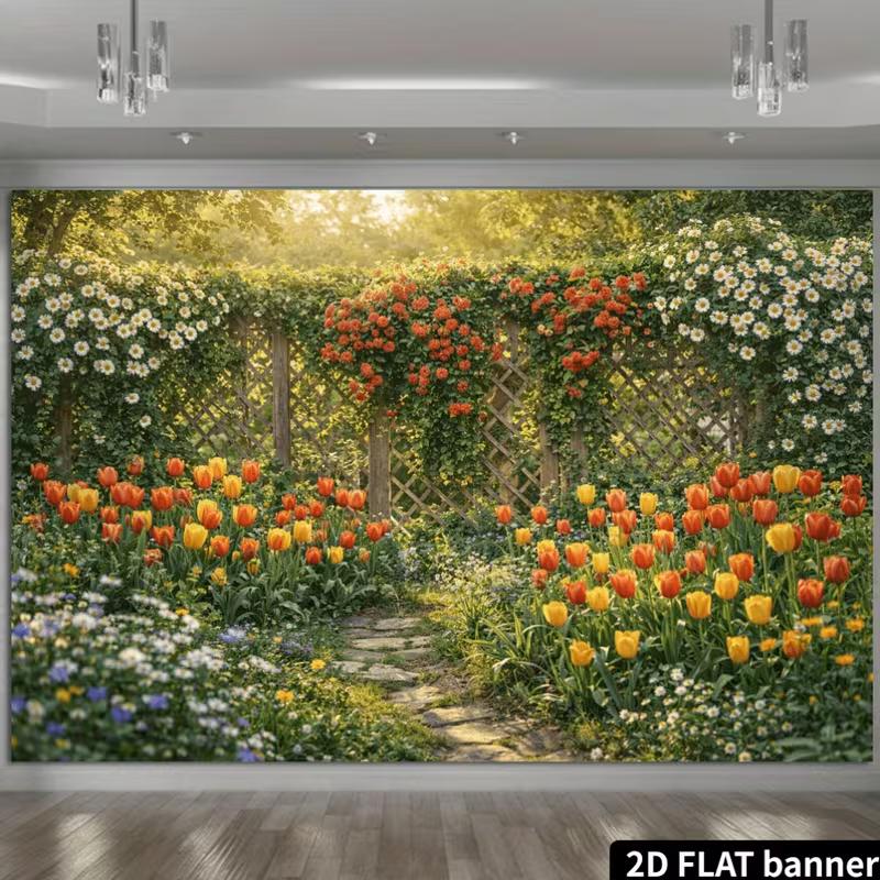 Kleurrijke Bloemenhek Achtergrond, Zomer Tuindecoratie