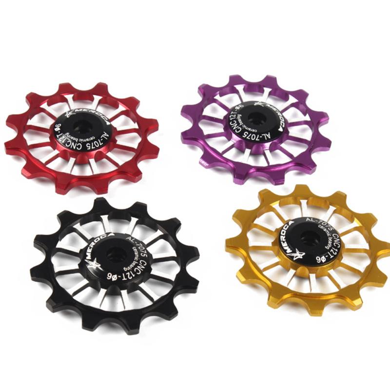 Ceramic Bearing MTB Bicycle Alloy Rear Derailleur Pulley 12T Road Bike Guide Roller