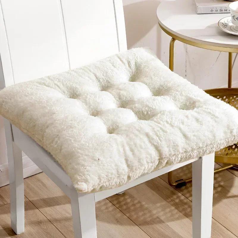 Plush Cushion Square Soft Warm Home Dining Chair Office Student Chair Cushions Home Decoration Lumbar Pad Floor Mat