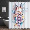 Modernes Kunst Graffiti Fuchs Duschvorhang - Bemaltes Street Style Design, Inklusive 12 Haken, Dekorativer Badezimmer Trennvorhang