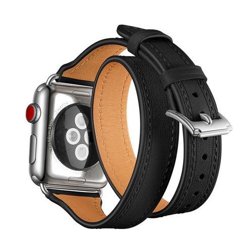 Dvigubo apsisukimo juosta Apple Watch 40mm 44mm 38mm 42mm, pagaminta Italijoje iš tikros odos, dirželis apyrankė iWatch serija 3 4 5 se 6 dirželis