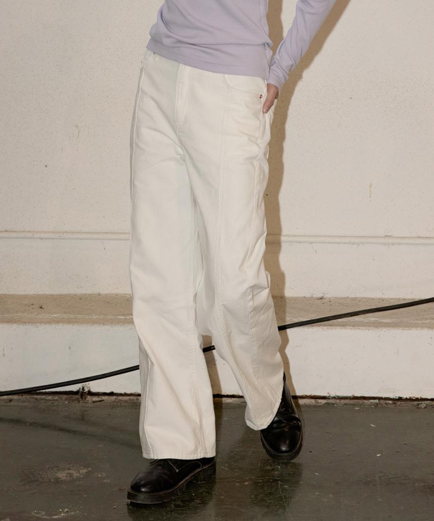 MAGOODGAN Patro 4808 Wide Fit Off-White Cotton Pants
