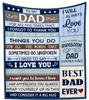 Best Dad Ever Blanket To My Dad Grandpa Fathers Day Birthday Anniversary Blankets Nap Reading Camping Watch TV Four Season Use
