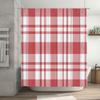 Home Decor Shower Curtain Plaid Pattern for Bathrooms Red White Checkered Design Waterproof Fabric Easy Installation for Your Ba
