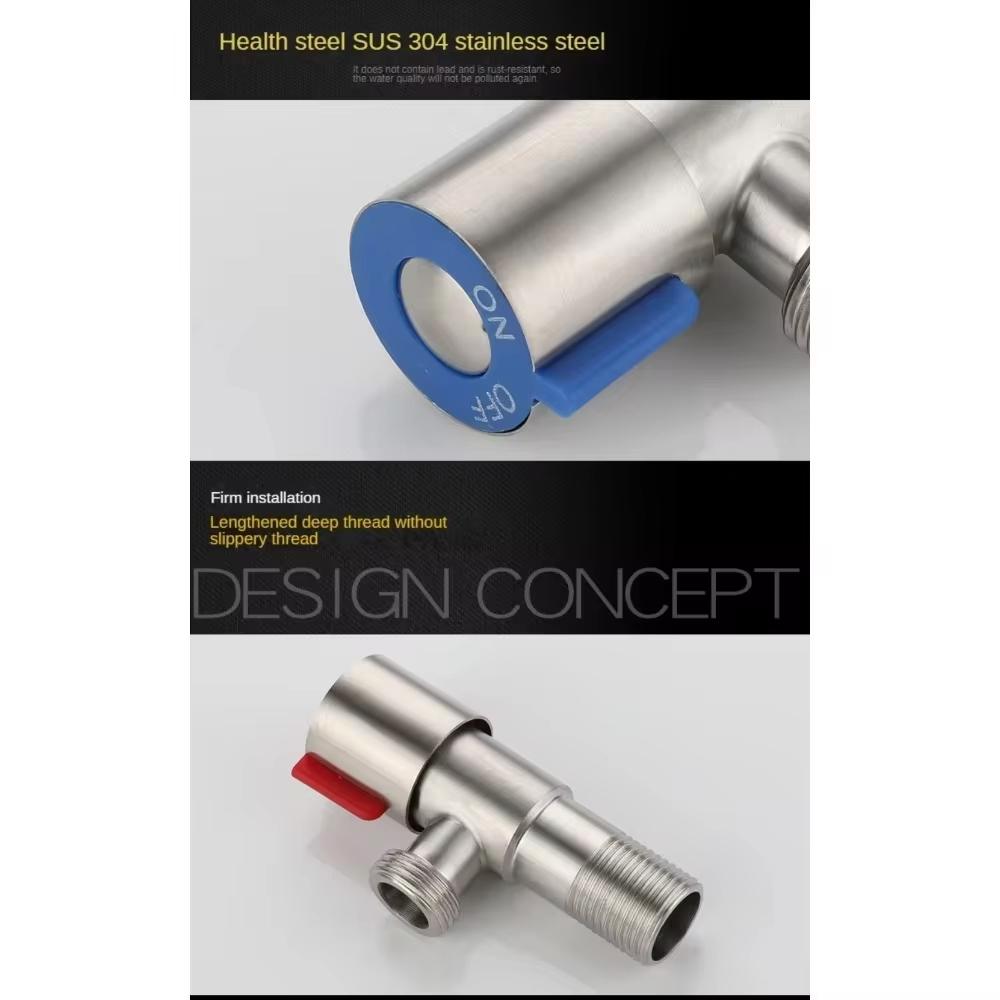 Triangle Valve Toilet Water Stop Valve Water Heater Valve Stainless Steel for Bathrooms Kitchens Balconies Toilet Accessories