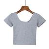 Fashion and Simple Best-selling U-neck T-shirt Solid Color Women's Sexy Short-sleeved T-shirt for Girls