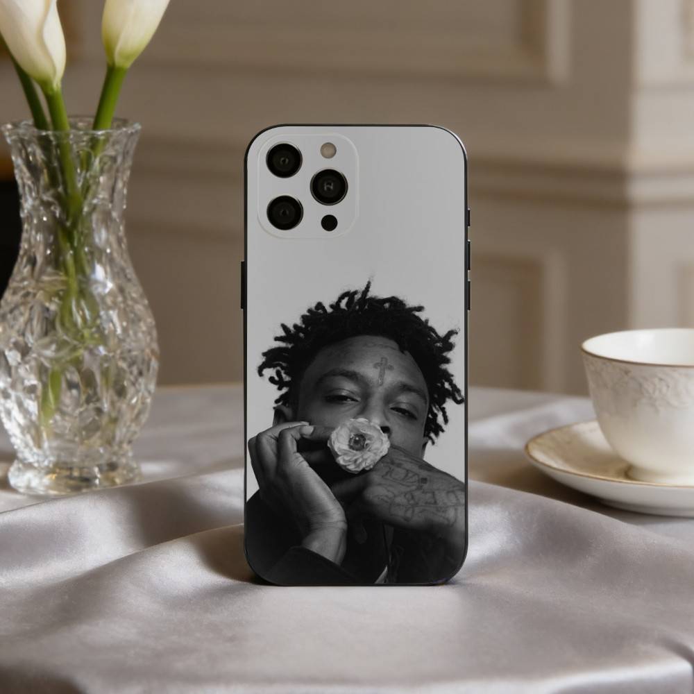 Coole Rapper 21 S-Savage-E Handyhülle Für iPhone 17,16,15,14,13,12,11 Plus,Pro Max,XS,Weiche Silikon-Schwarze Abdeckung