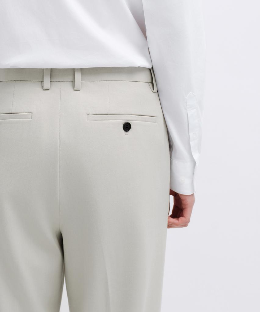 MUSINSA STANDARD Wide Hidden Banding Slacks [Dusty Cream]