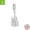 Serie Mágica Castillo Pulsera DIY Accesorios con Cuentas, Cuento de Hadas Colgante de Plata de Ley S925