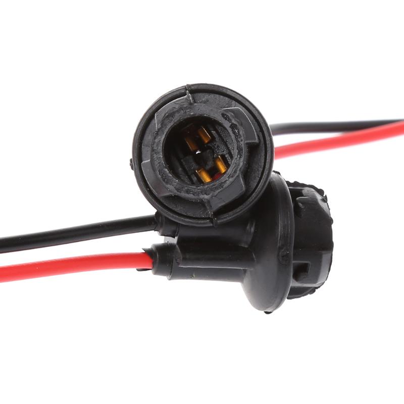 2Pcs Car Light Bulb Socket Auto Lamp Holder Base T10 Connector Harness