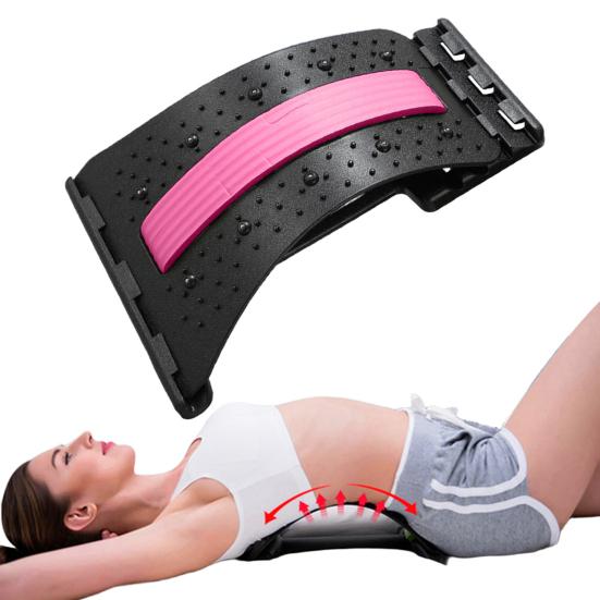Waist Trainer Back Stretcher Adjustable Cervical Spine Lower Back Neck Pain Relief Massager Cushion Arch Lumbar Back Cracker Board Stretching Device