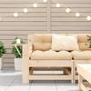 Garden Sofa with Armrests and Cushions Solid Pine Wood