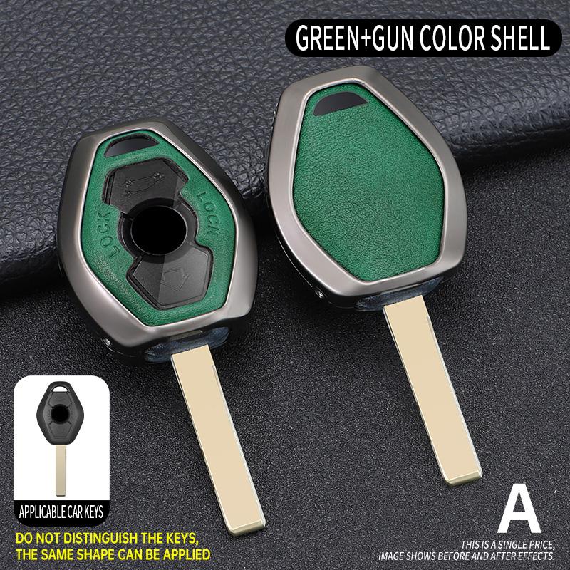 Zinc Alloy+ Leather Car Key Case Cover for BMW 3 5 7 Series X5 E53 X3 F83 E46 E39 E38 E60 E63 E61 E64 330i Z3 Z4 E85 E86 M5 325i