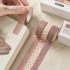 Decorative Masking Tape 6 Rolls Plaid Washi Set, Grid Checkered Pattern Tape, Self Vintage Style Adhesive for DIY Crafts, Journal, Scrapbook,