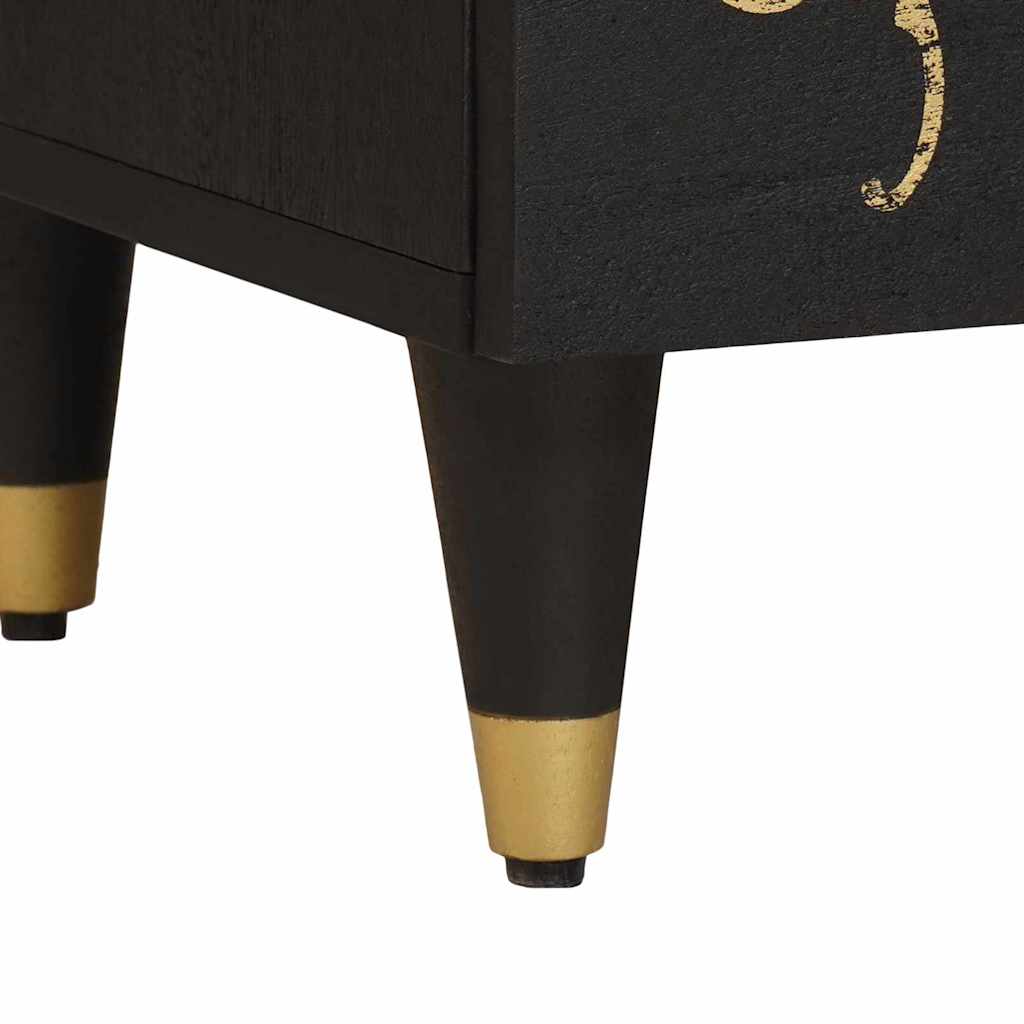 Nightstand with Door 2 Pcs Black 40 X 33 X 46 Cm