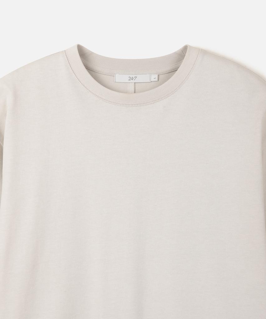 247Silijeu Modulation Seam T-Shirt Light Beige (B Type)