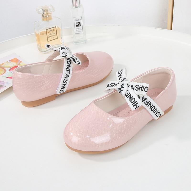 Mädchen Ballerinas Neue Buchstaben Bänder Kinderschuhe Prinzessin Lackschuhe für Mädchen Mary Jane Kleinkindschuhe