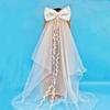 Wedding Tulle Bridal Layered Veils with Pearl&Bowknot Elegance Bride Supplies
