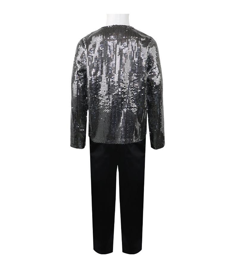Michael Jackson Unisex Bühnen-Paillettenkostüm für Kinder und Erwachsene