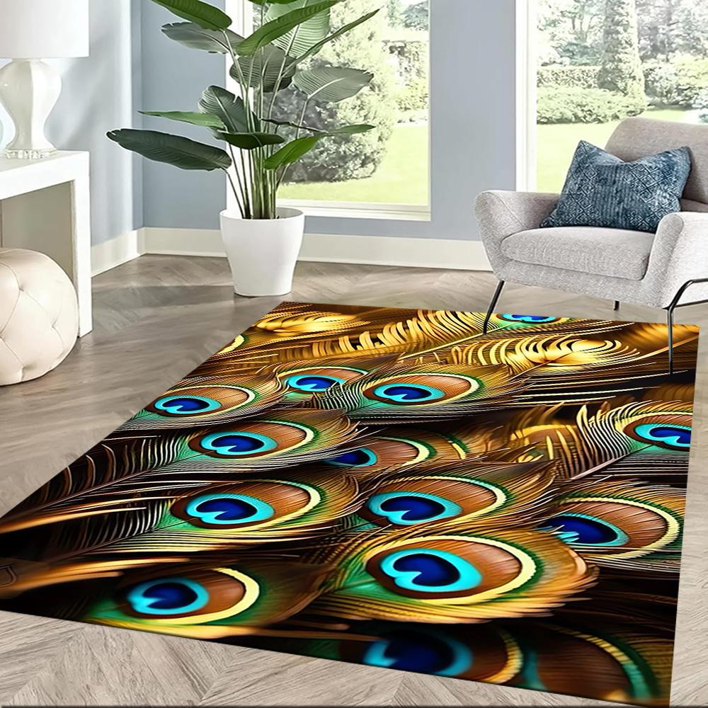 Elegante Pauwen Fantasie Kunst Vloermatten voor Woonkamer, Slaapkamer en Kamerdecoratie Zijn Geschikt voor Cadeaus.