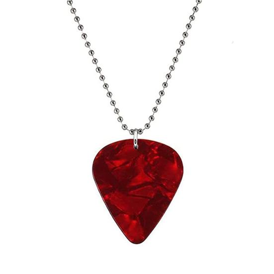Men Necklace Decorative All-match Unisex High-Cold Guitar Pick Pendant Necklace for Daily Wear