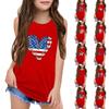 Girls Kids Summer Crewneck Sleeveless Shirts Tank Tops